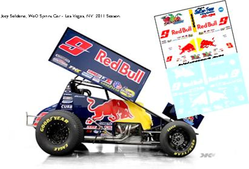 SC_052-C #9 Joey Saldana 2011 Red Bull sprint car