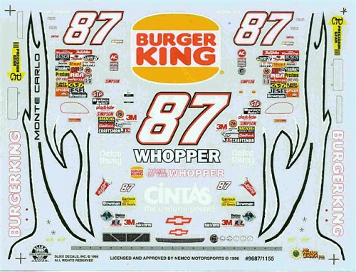 SLX_1155 #87 Burger King 1996 Joe Nemechek (1:24)