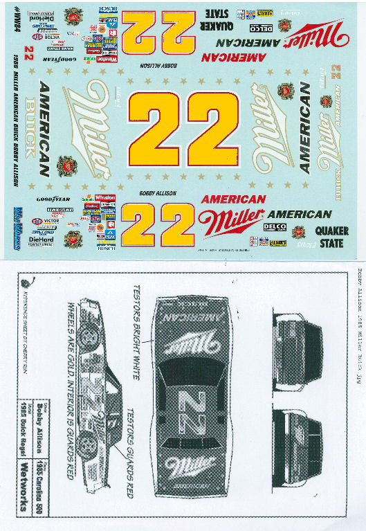 WWD_84 #22 Bobby Allison '85 Miller American Buick Regal