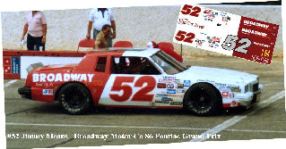 SCF1356-C #52 Jimmy Means Broadway Motor Co 86 Pontiac Grand Prix