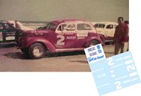 SCF1595-C #2 Frankie Schneider 1937 Ford Slantback on the beach at Daytona