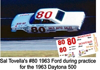 SCF1800 #80 Sal Tovella's 1963 Ford during practice for the 1963 Daytona 500