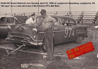 SCF1904 #97A Bill Blair 54 Olds 88 in 1955 at Langhorne Speedway