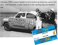 SCF2576 #94A Louise Smith 1949 Ford on the beach