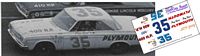 SCF-5019 #35 Tiny Lund 1965 Plymouth Fury stock car